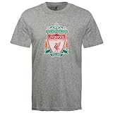Liverpool Football Club Official Soccer Gift Mens Crest T-Shirt Grey Large