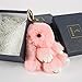 YISEVEN Bunny Stuffed Animal Plush Toy Rabbit Fur Keychain Fluffy Soft Cute Fuzzy Accessories Furry Ball Key Chain Gift for Women Teens Girls Kids Backpack Purse - Pink