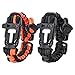 Reehut Paracord Bracelet with Fire Starter Whistle Scraper Compass Thermometer, Emergency Survival Kits for Camping Hiking Cycling (Set of 2)