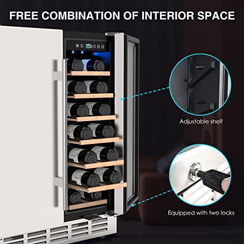 Wine and Beverage Refrigerator, 24 Inch Dual Zone Wine Fridge with