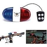 Oumers Kids Bike Police Sound Light Electronic Horn Bike LED Light, Christmas Birthday Gift New Year Present for Your Children (Batteries Not Included)