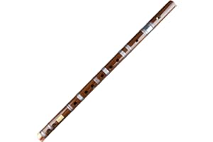 SUTILA Brown Bamboo Clarinet Vertical Flute with Clear Line Chinese Handmade Musical Instrument in F key (brown-f)