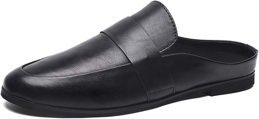 Amazon Nomsocr 軽量 かかとなし ビジネススリッパ メンズ オフィスサンダル 事務室 室内用 革靴 通勤 通気 ビジネスサンダル 紳士靴 スリッパ ルームシューズ