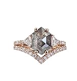 Salt and Pepper Diamond Ring Ring Set 1.5 CT