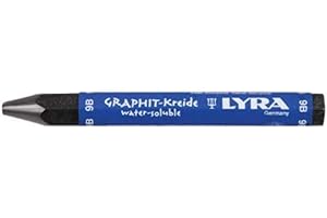 LYRA Graphite Crayons, 9B Hardness Water-Soluble, Set of 12 Crayons, Black (5630109)