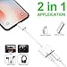 Hightning Jack Headphone Adapter for lphone7/7Plus lpod/lpad/X lphone 8/8Plus 2 in1 Earbuds Audio to 3.5mm Splitter Adaptor Headset Earphone Support Audio + Charge Compatible All Los Systems