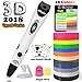 3D Pen Bonus 18 Colors PLA Filament Refills - Dikale 07A【Newest Version】3D Drawing Printing Pen Bonus 18 Colors 180 Feet PLA 250 Stencils eBooks for Kids Adults Arts Crafts Model DIY, Non-Clogging