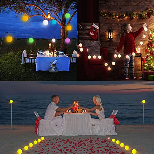 ELlight LED Floating Pool Lights, RGB(16 Colors) Color Changing Ball Lights with Timer, IP67 Waterproof Outdoor Indoor Christmas Lights for Pool Decorate Holiday Party Lights[12 PCS]