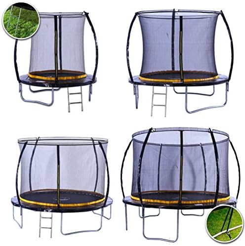 Kanga 6ft / 8ft / 10ft / 12ft Premium Trampoline with Safety Enclosure, Net, Ladder and Anchor Kit
