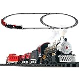 vrchil Big Train Set Toy for Boys, Kids Classical Train with Steam Smoking Simulation Sound Play Train, Best Gift for Children