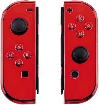 Amazon Com Extremerate Chrome Red Joycon Handheld Controller Housing With Full Set Buttons Diy Replacement Shell Case For Nintendo Switch Joy Con Console Shell Not Included Computers Accessories