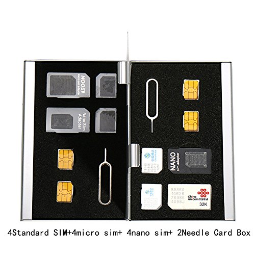 image for Myymee 4 Standard SIM Card Holders + 4 Micro Sim Card Holders+ 2 Nano 