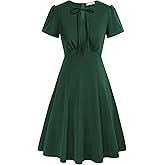 1950s Dresses for Women Church Women's 1940s Vintage A Line Tea Party Dresses Formal Dresses Dark Green