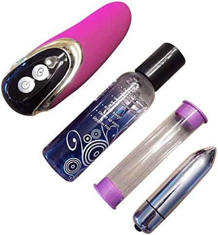 7 Speed Mini Silicone Vibrating Tongue Massager Cordless Portable Handheld with Mini Vibrator &amp; 2 oz. Passion Lube