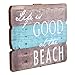 NIKKY HOME Beach Sign Wall Decor for Home Wooden Decorative Rustic Farmhouse Coastal Themed Decor Plaque Funny Summer Gift for Housewarming - Life is Good at The Beach - 7.87 x 0.63 x 11.87 inches