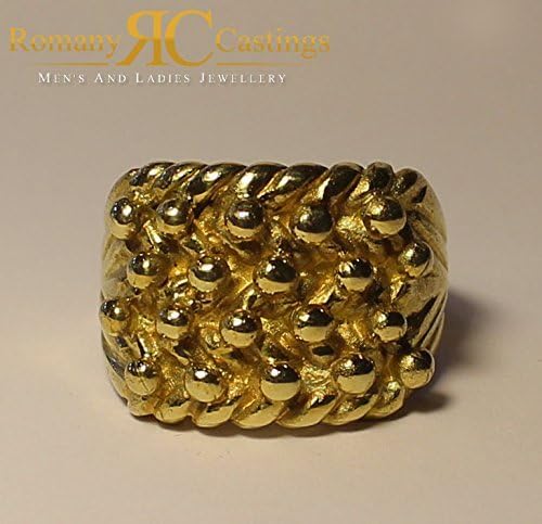 5 Row Keeper Ring Cast in Jewellers Bronze then Dipped in 9ct Gold 14 grams