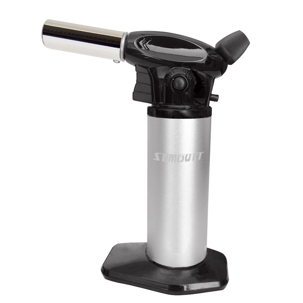 Butane Torch - SUMGOTT Culinary Blow Torch Cooking Kitchen With Adjustable Safest Flame for Pastries, Desserts, Brazing, Soldering, Camping, Welding, Barbecues