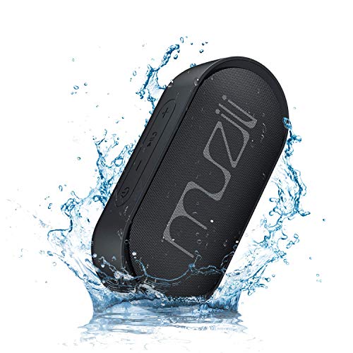 Enceinte Bluetooth, Muzili Haut-Parleur sans Fil Mode Stéréo 15heures Durée de Lecture IPX7 Étanche 22M Portée de Transmission Assistant Vocal Fonction d’Arrêt Automatique (1)