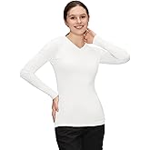 COZYFIT Women’s Underscrub Tee Comfort V-Neck Long Sleeve Undershirt with Soft & Easy Care Fabric