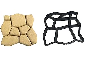 Guijinhao 13.62"x13.46"x1.6" Walk Maker Reusable Concrete Path Maker Molds Stepping Stone Paver Yard Patio Lawn Garden DIY Wa