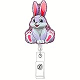 Easter Rabbit Badge Reel Retractable Rabbit