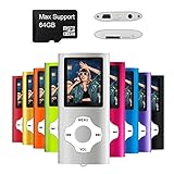 Mymahdi Digital Compact and Portable MP3 / MP4 Player supports 64 GB Micro SD Card with Photo Viewer, E-Book Reader and Voice Recorder and FM Radio Video Movie Silver
