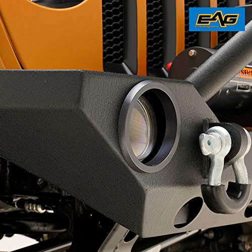 EAG Front Bumper Rock Crawler with Fog Light Housing and Winch Plate Fit for 1822 Wrangler JL