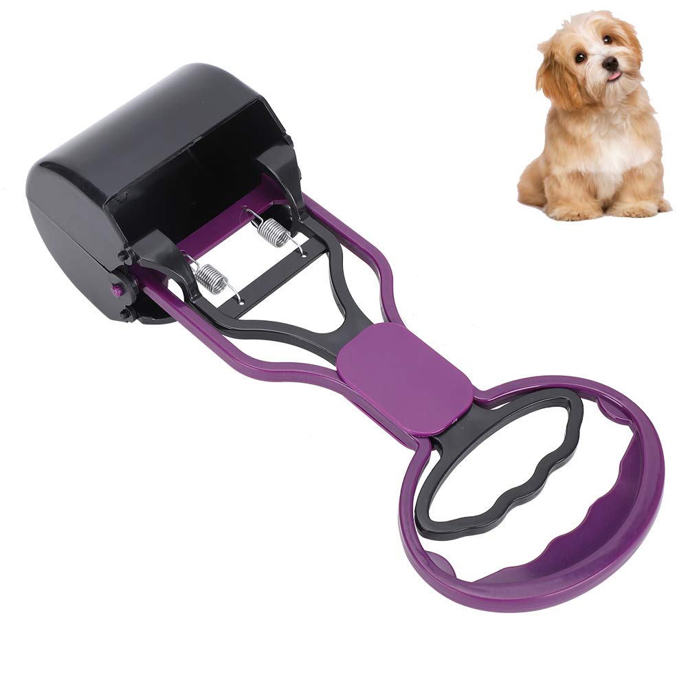 Zerodis Pets Waste Picker, Dog Poop Scoop Picker Outdoor Animal Waste Cleaning Picker Tool for Grass Yard Doggie Poo Pick-up Claw Scoops(purple)