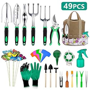 49-Pcs-Garden-Tools-Set-Extra-Succulent-Tools-Set-Heavy-Duty-Gardening-Tools-Aluminum-with-Soft-Rubberized-Non-Slip-Handle-Tools-Durable-Storage-Tote-Bag-Gifts-for-Men-Women