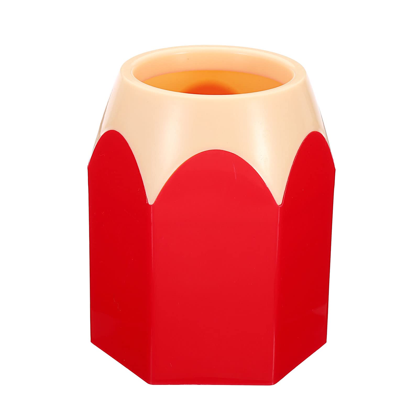 PATIKIL Pencil Holder, Pen Holder for Desk Cute Plastic Pencil Holder for Desk Pencil Holders Cup Organizer Pencil Shape, Red