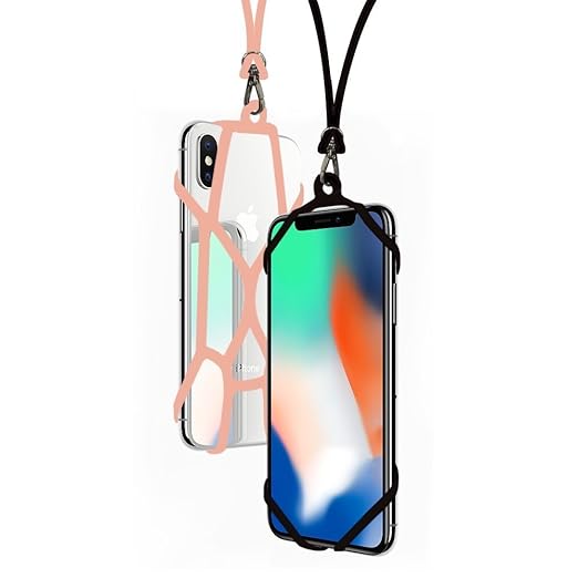 SeOSTO 2pcs Handy Lanyard Case Strap Universal Handy Sling Umhängeband Silikon Halterung Schutzhülle mit für iPhone XS/Xs Max