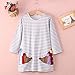 Magical Baby Little Girls Spring Fall Winter Cotton Long Sleeve Striped Hedgehog Applique A-line Dress 4-5T