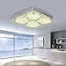 Ceiling Light Modern Flush Mount Ceiling Lamp Dimmable LED Kitchen Lighting Fixture Square Lamp K9 Crystal Grid Shape Top Grade LED Light for Sitting Room Bedroom Dining Room Foyer W14.2H2.8''