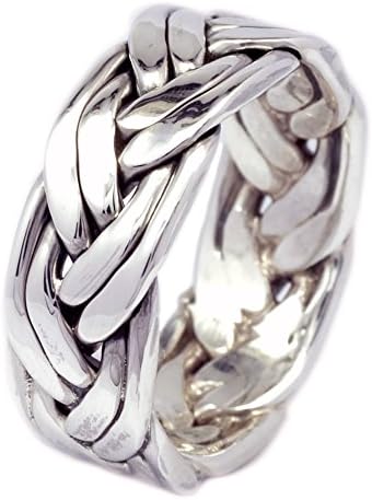 7mm Artisan Handcraft Couple Line Braid Ring in 925 Sterling Silver Size 7 8 9 10 [ISR0031] (7)