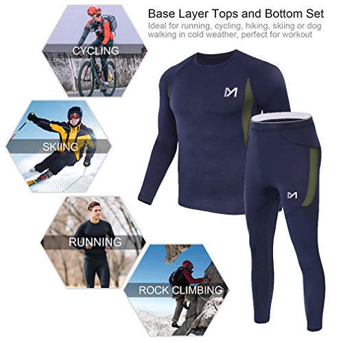 MEETYOO Men's Thermal Underwear Set, Blue, Medium Pricepulse