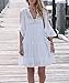 Sanifer Women Summer Beach Cover Up Dresses White Crochet Swimsuit Cover Up Beachwear (White)
