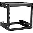 9U Wall Mount Rack Open Frame 19 Inch Server Equipment 2 Post Network Cabinet 18 inches Depth Black by Tedgetal