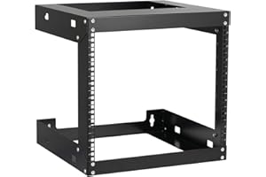 Tedgetal 9U Wall Mount Rack Open Frame 19" Server Equipment 18 inches Depth 2 Post Network Cabinet Black