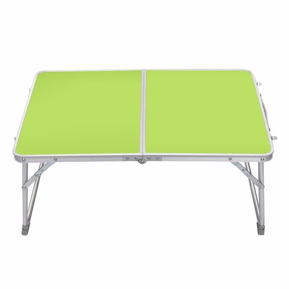 Yaheetech Foldable Laptop Table/Breakfast Serving Bed Tray/Portable Mini Picnic Table with Inner Storage Space and Soft Handle for Sofa Couch Floor (Green)