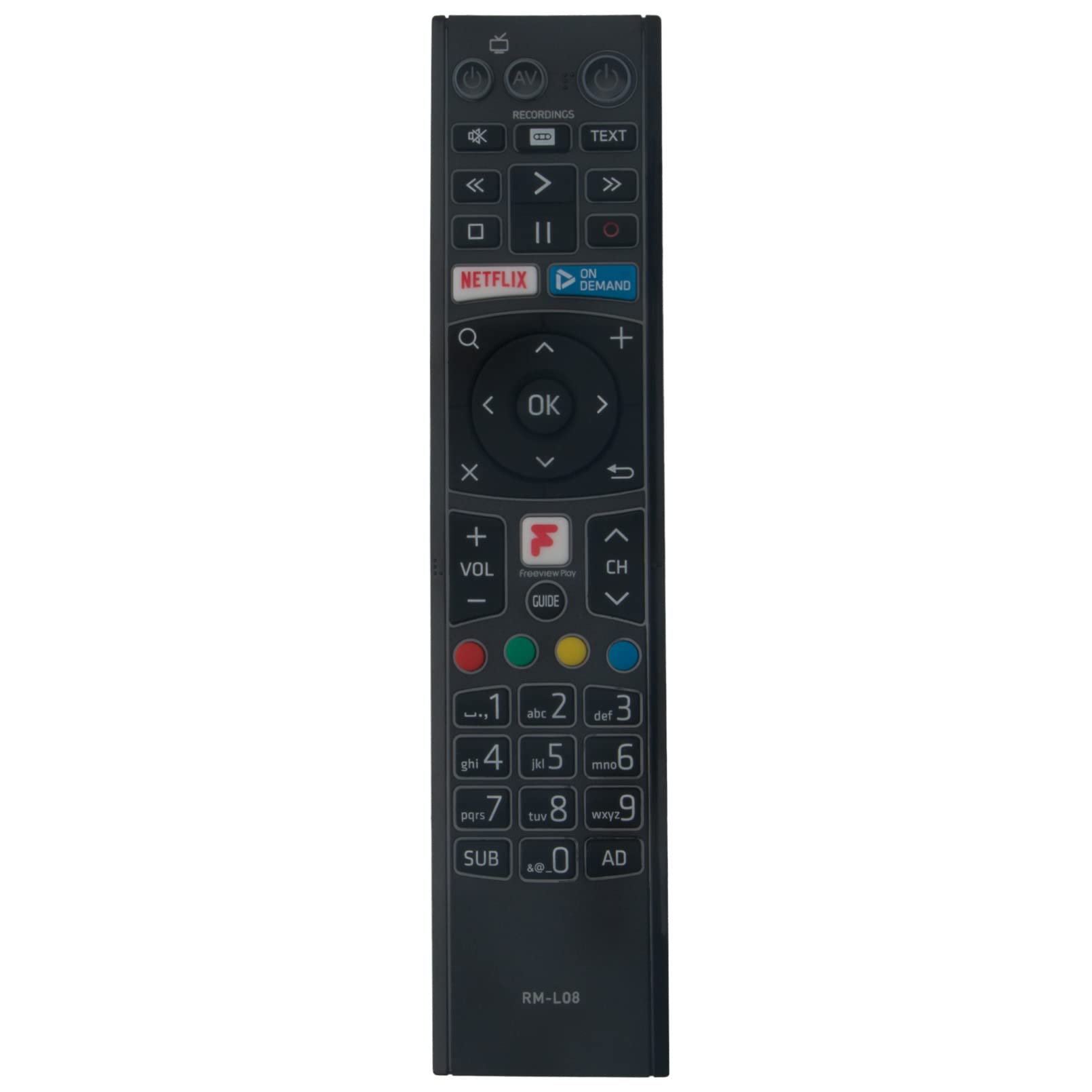 RM-L08 Replacement Remote Control Fit for HUMAX Freeview Play HD TV Recorder FVP-4000T FVP-5000T FVP-5000 FVP5000T FVP5000 FVP4000T