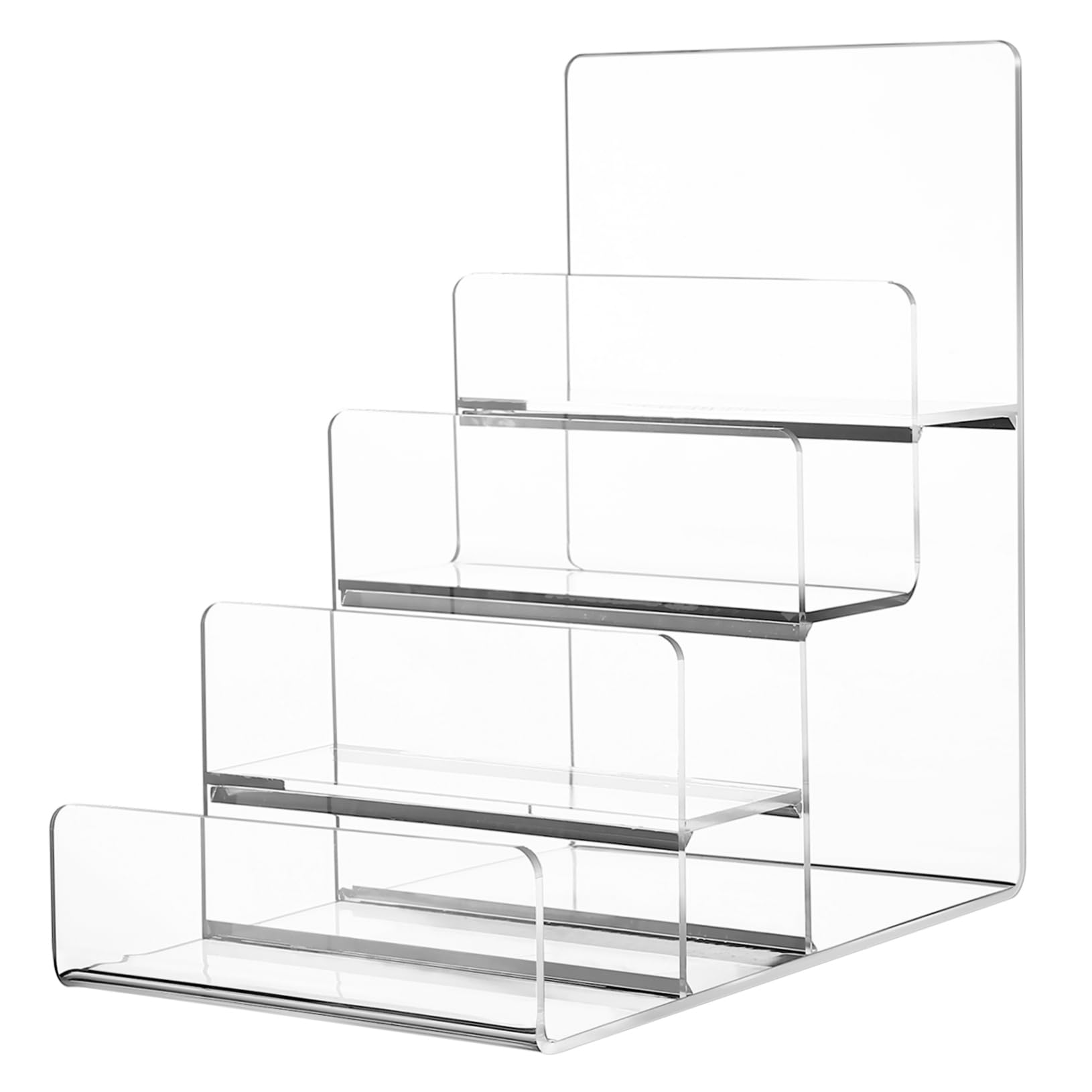 Acrylic Wallet Holder Store Display Stand Four Cosmetic Stand Rack Risers Display Rack Tiered Display Layers Display Riser Raised Storage Shelves Acrylic Retail Display Transparent