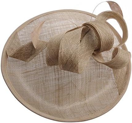 Gerilea Girl's Khaki Sinamay Derby Feather Derby Fascinator Hat with Hair Clips