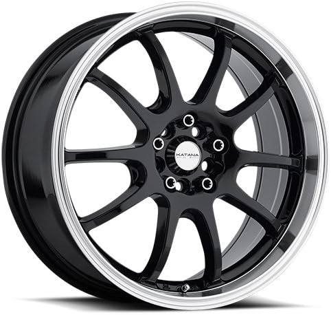 Katana KR22 17x7.5 4X100 114.3 42et Black Machined Lip Wheels Rims
