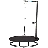Pet Edge Master Equipment Round Pet Grooming Table &ndash; Rotatable Black 18&rdquo; Diameter Grooming Table Perfect for Small Dogs