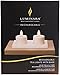 Set of 2 Luminara Rechargeable Tea Light Flameless Candles: 2 White, Unscented Flameless Votive Candles with Decorative Charging Base