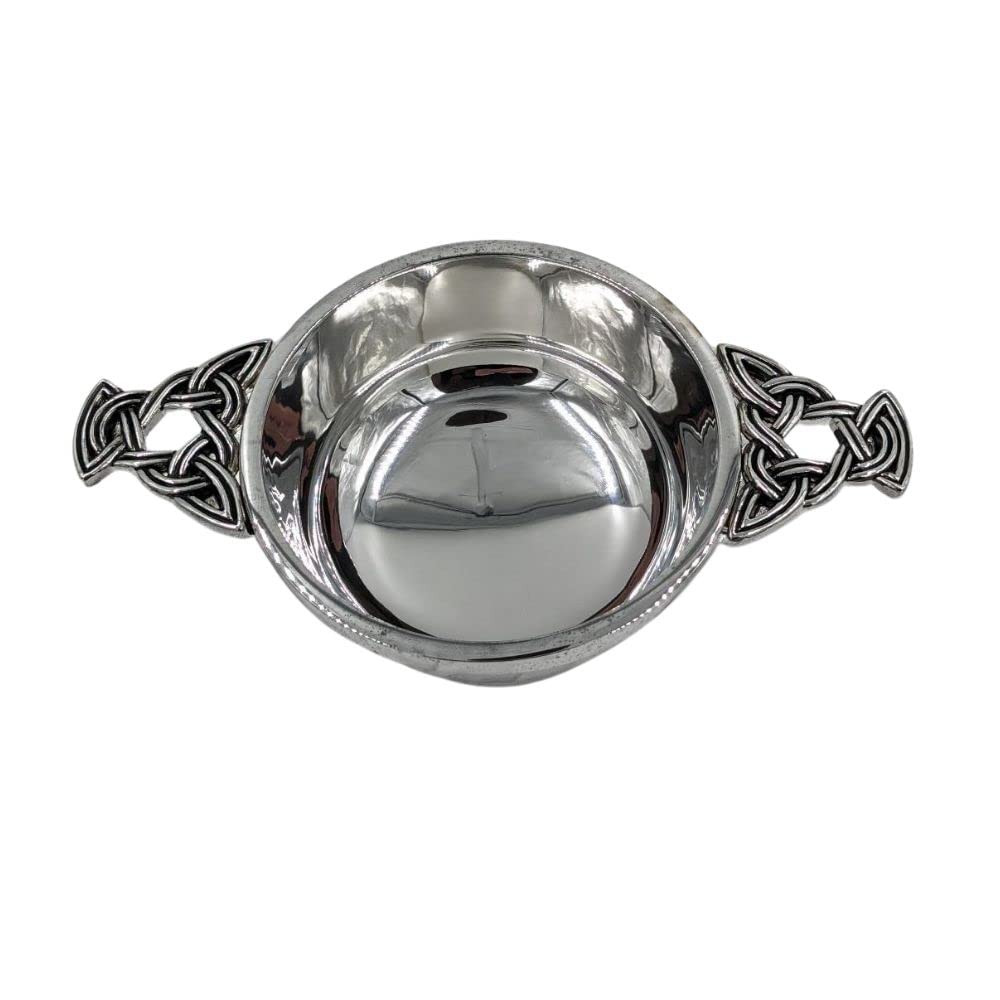 Hamilton & Young Celtic Plain Silver Plated Quaich - 4"