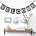 Black and White Welcome Banner - Large, DIY REQUIRED | Welcome Banner for Office | Great for Welcome Banner for Back to School Decorations | Vintage Black Welcome Sign for Classroom, Office Decoration
