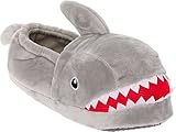 Silver Lilly Shark Plush Slippers - Novelty Animal Slippers w/Foam Support by