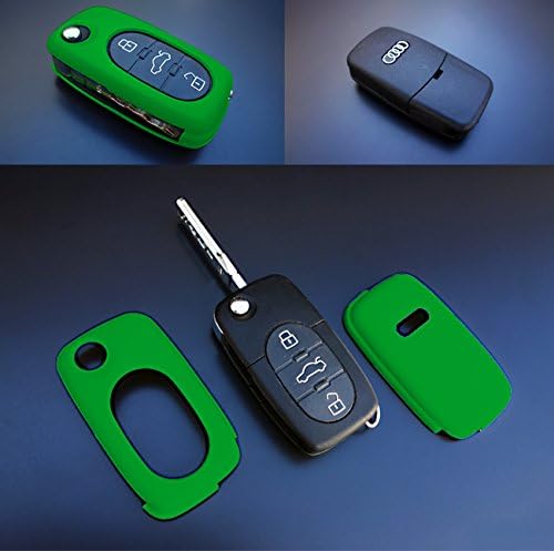 OriginalEuro Remote Flip Key Cover Case Skin Shell Cap Fob Protection S Line Green for Early Audi