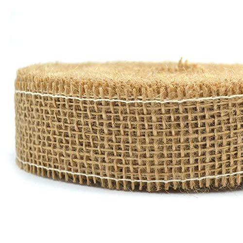 finemark 25 m x 40 mm Decorative Ribbon Jute Natural Jute Ribbon Gift Ribbon 4 cm Lattice Ribbon Made of Natural Jute Sustainable Christmas Easter Gift Packaging